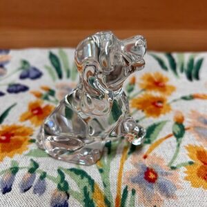 VTG Princess House Pets Sitting Puppy Dog Crystal Figurine Paperweight Germany